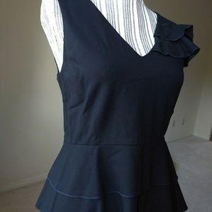 NWT Guest Editor Ruffle Tank Peplum Thick Knit